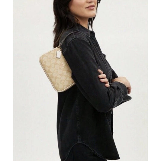 ORIG CCH Nolita 19 In Signature Canvas Light Khaki Small Bag