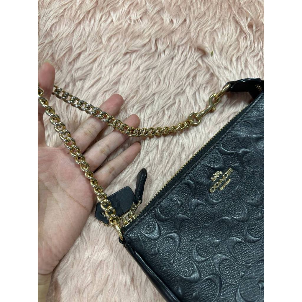 ORIG Preloved CCH Nolita 10 Large Chain Wristlet Signature Leather Black Small Bag