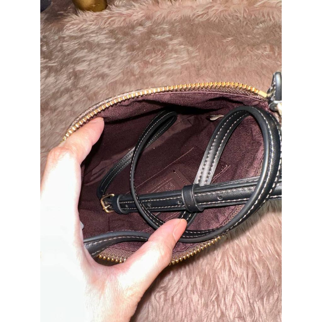 ORIG Preloved CCH Mini Rowan File Brown Bag In Signature Canvas