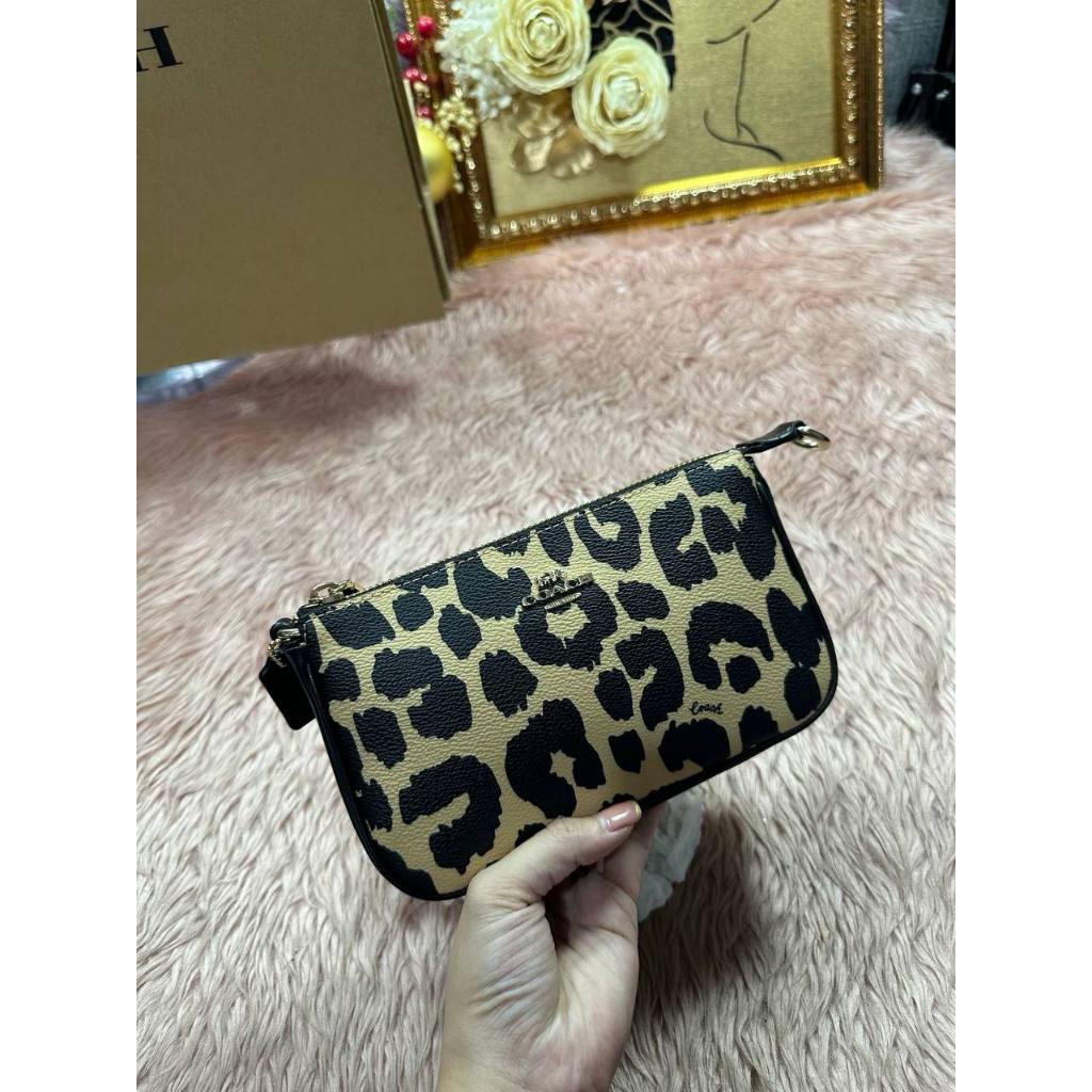 ORIG Preloved CCH Nolita 19 In Signature Canvas Small Leopard Print Brown Bag