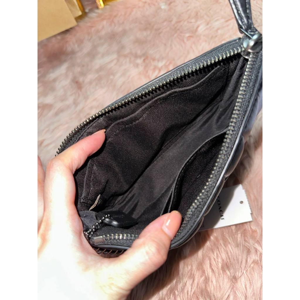 ORIG Preloved CCH Nolita 19 With Chain With Linear Quilting Black Bag