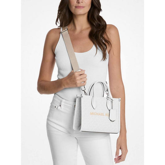 ORIG & IMPORTED MK Mirella Small Signature Logo Crossbody Bag Vanilla White