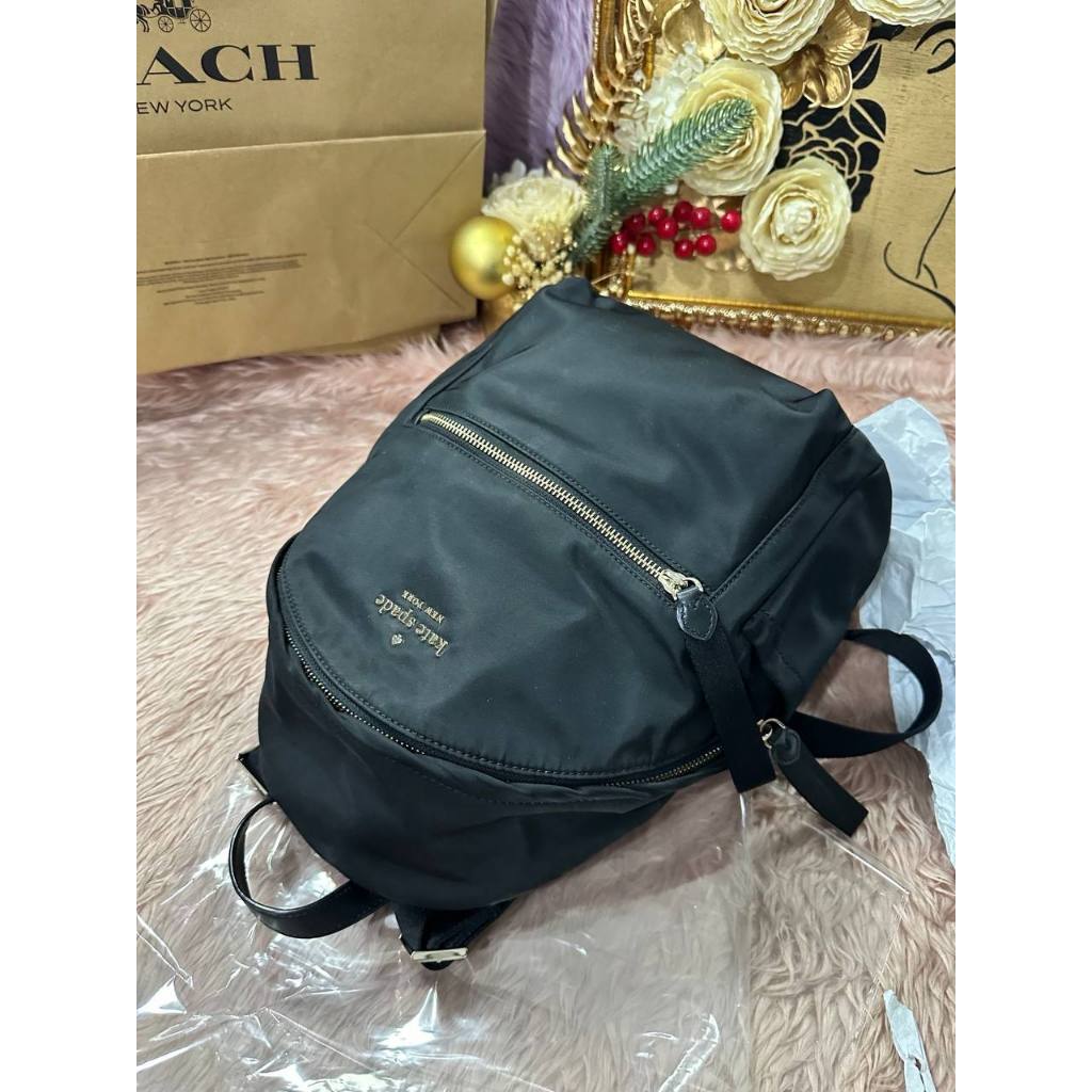 ORIG Preloved KS Chelsea Medium Backpack Black Nylon Bag