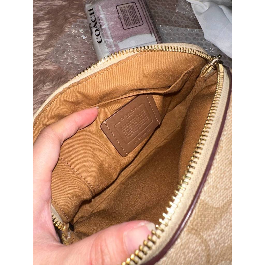ORIG Preloved CCH Serena Satchel In Signature Canvas in Light Khaki/Pink Small Bag