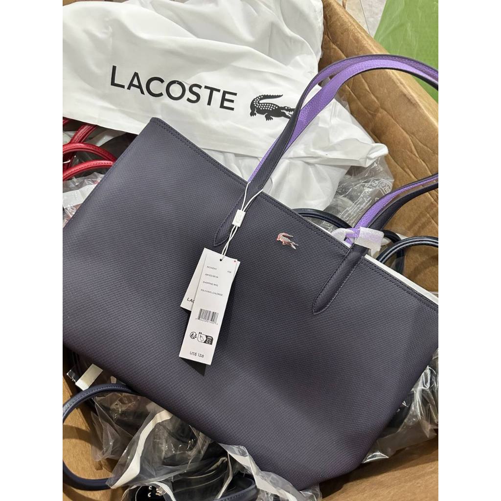 ORIG & IMPORTED LCT Anna Reversible Large Tote Bag With Pouch Purple