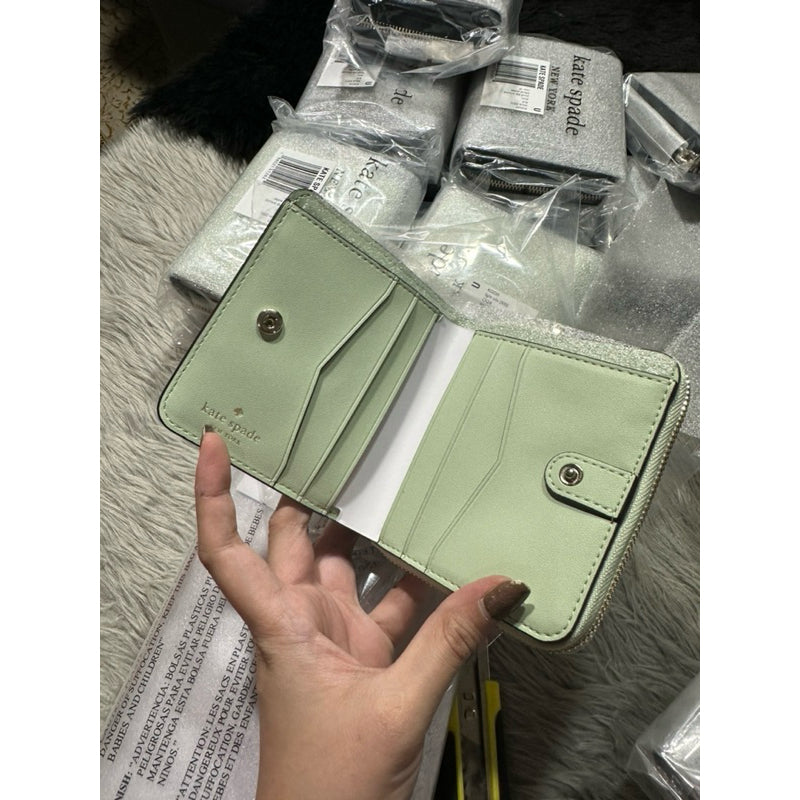 ORIG & IMPORTED KS Staci Small Zip Around Wallet in Black White Green