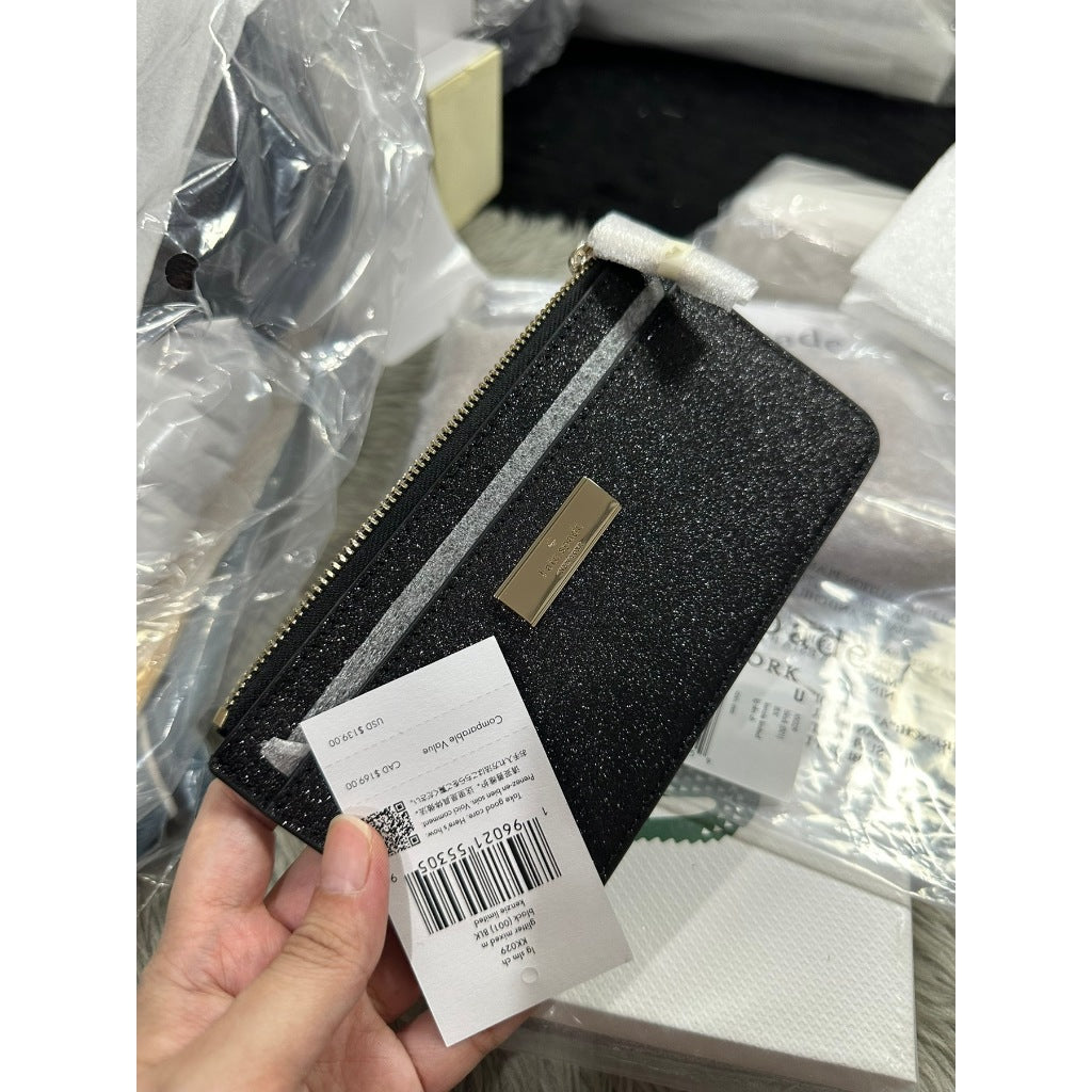 ORIG & IMPORTED KS Kenzie Large Slim Card Holder Wallet in Black Pink