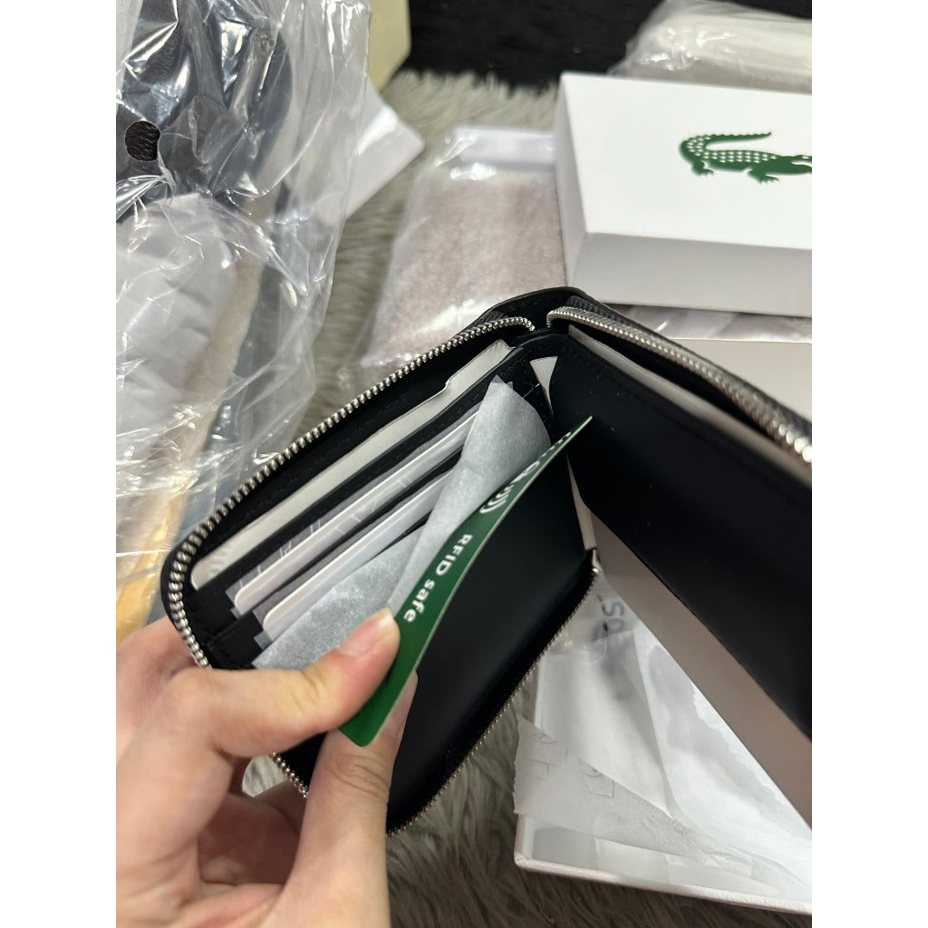 ORIG & IMPORTED LCT Men's Zipped Monogram Billfold Black Wallet NH4005LX