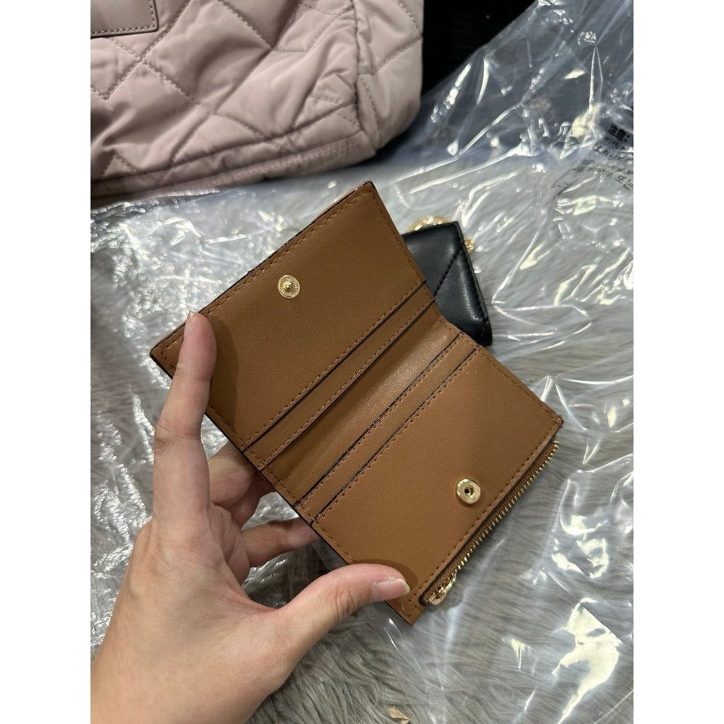ORIG & IMPORTED Victoria's Secret VS Foldover Card Case Small Wallet Brown Black