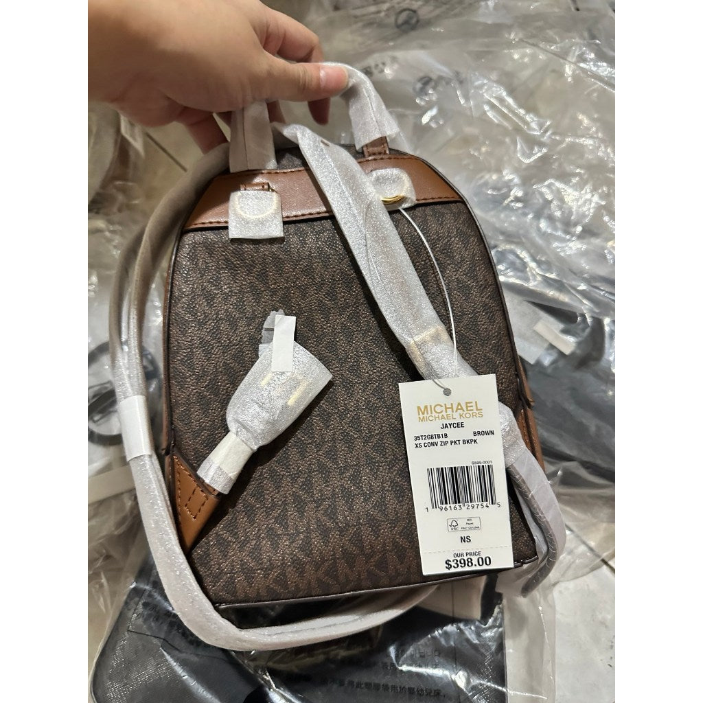 ORIG & IMPORTED MK Jaycee Mini Convertible Backpack Crossbody Bag Brown Black