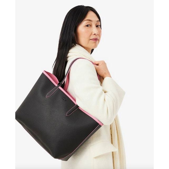 ORIG & IMPORTED LCT Anna Reversible Large Tote Bag with Pouch Black/Pink