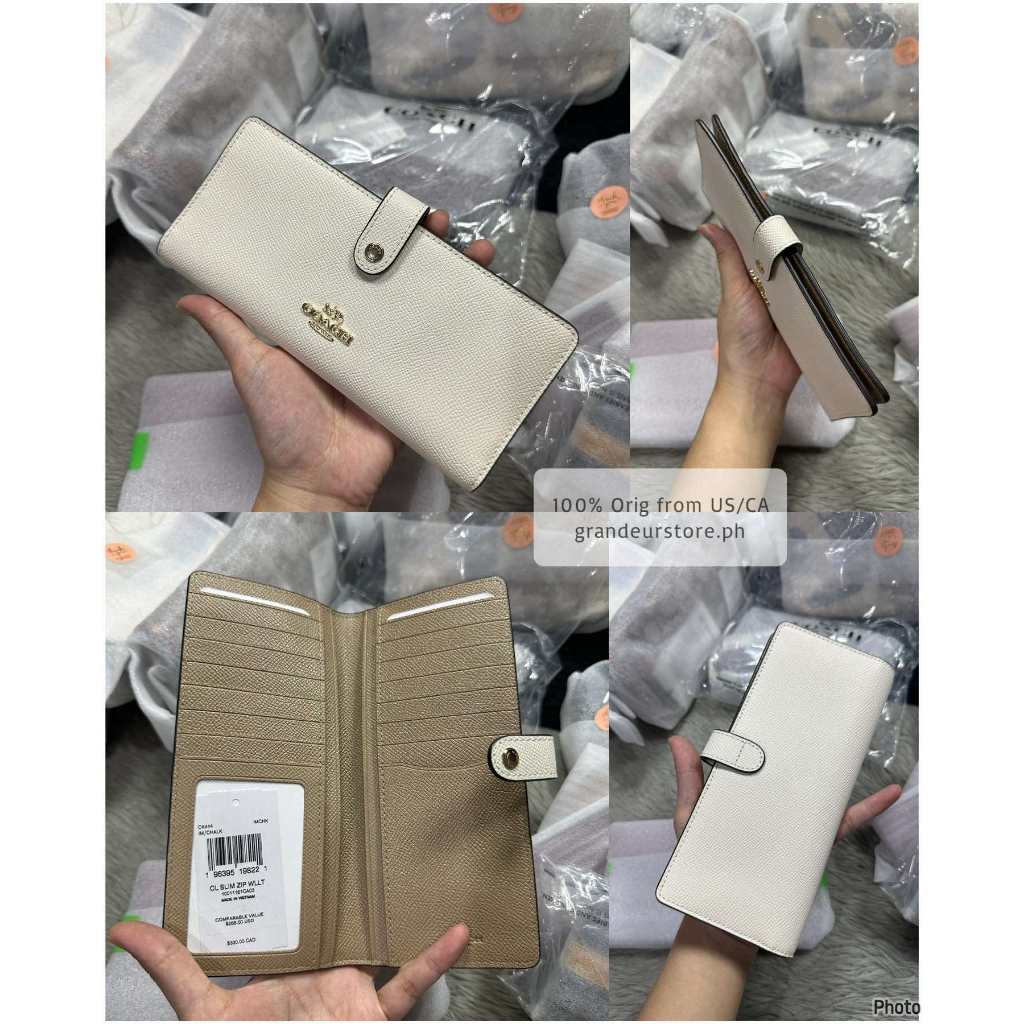 ORIG & IMPORTED CCH Slim Long Wallet Taupe/Black/White