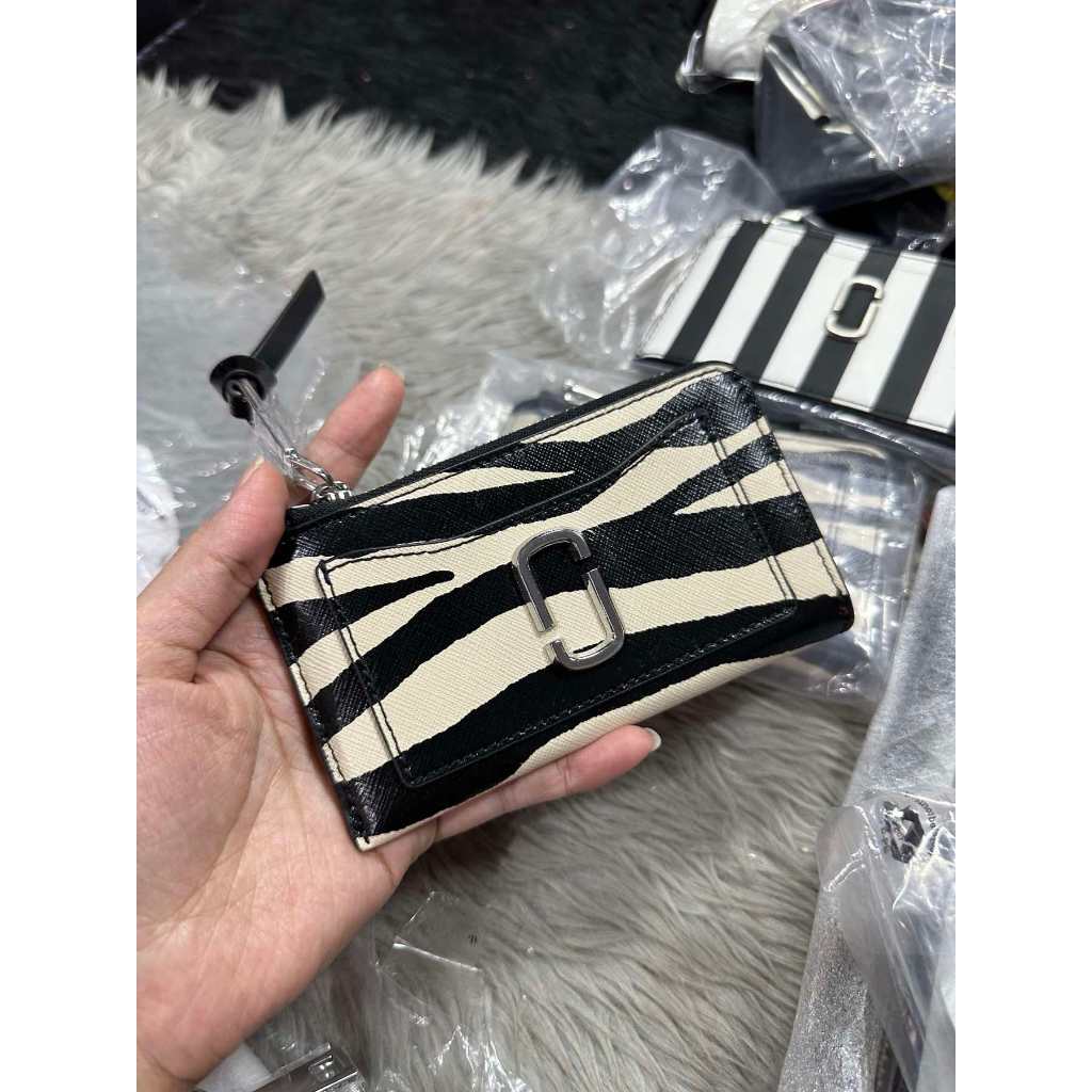 ORIG & IMPORTED MJ The Top Zip Multi Slim Card Wallet Black/Pink