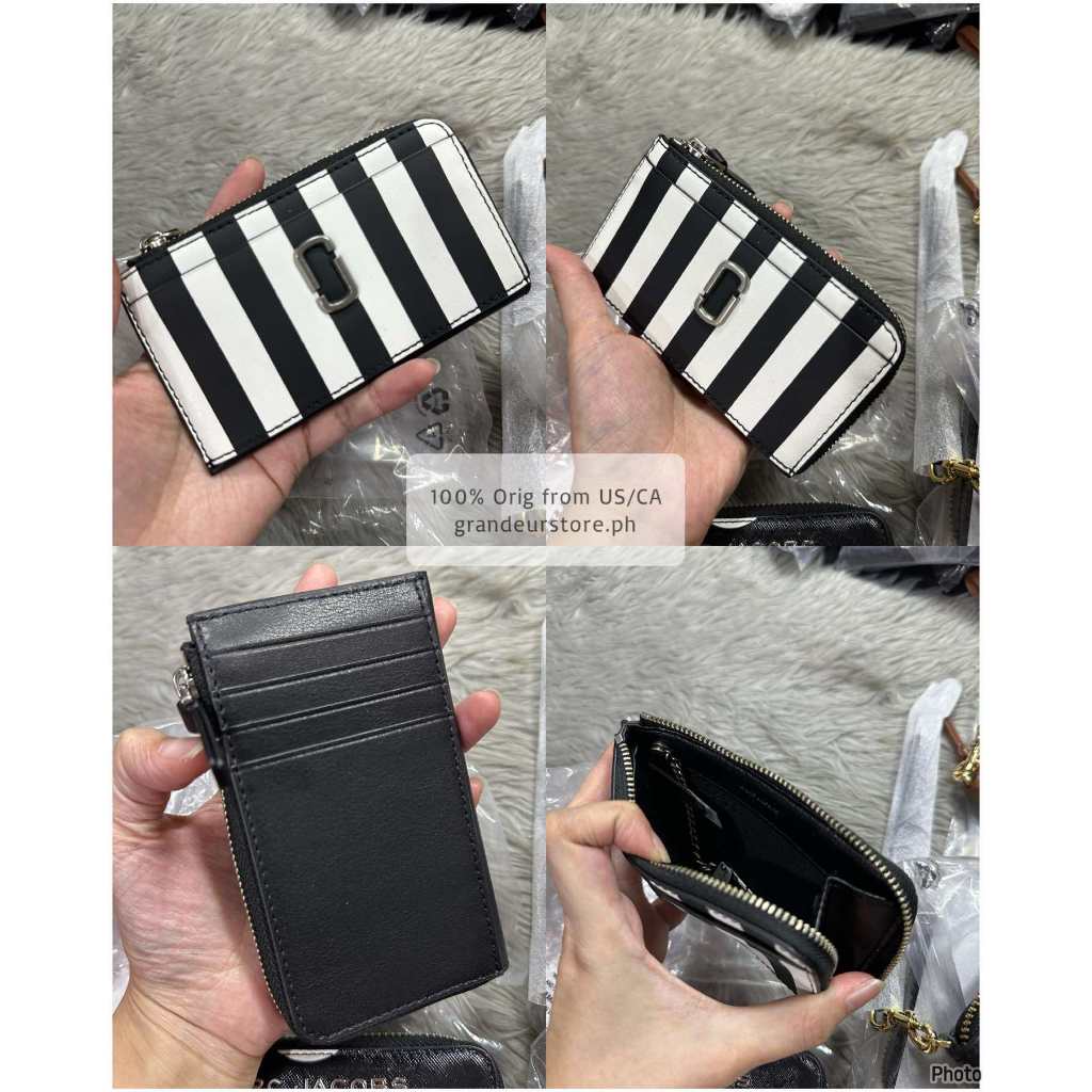 ORIG & IMPORTED MJ The Top Zip Multi Slim Card Wallet Black/Pink
