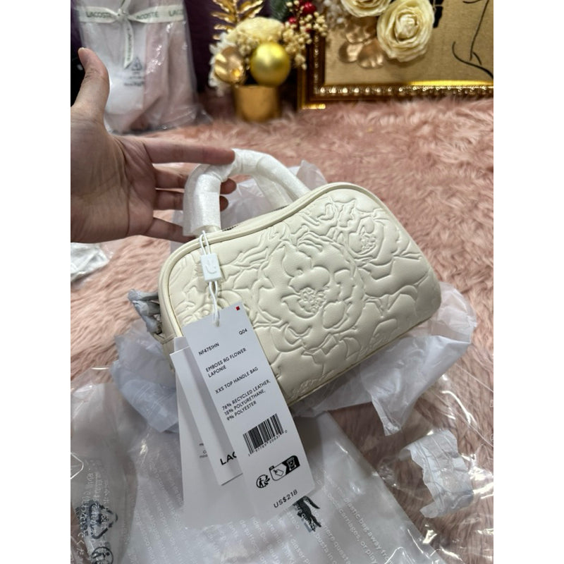 ORIG & IMPORTED LCT Women's Mini Lora Leather Duffle Bag White