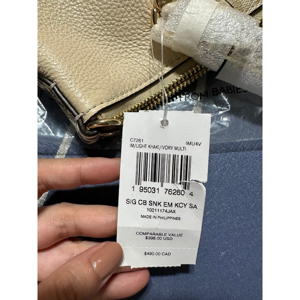 ORIG & IMPORTED CCH Kacey Satchel Bag In Colorblock Signature Canvas Khaki