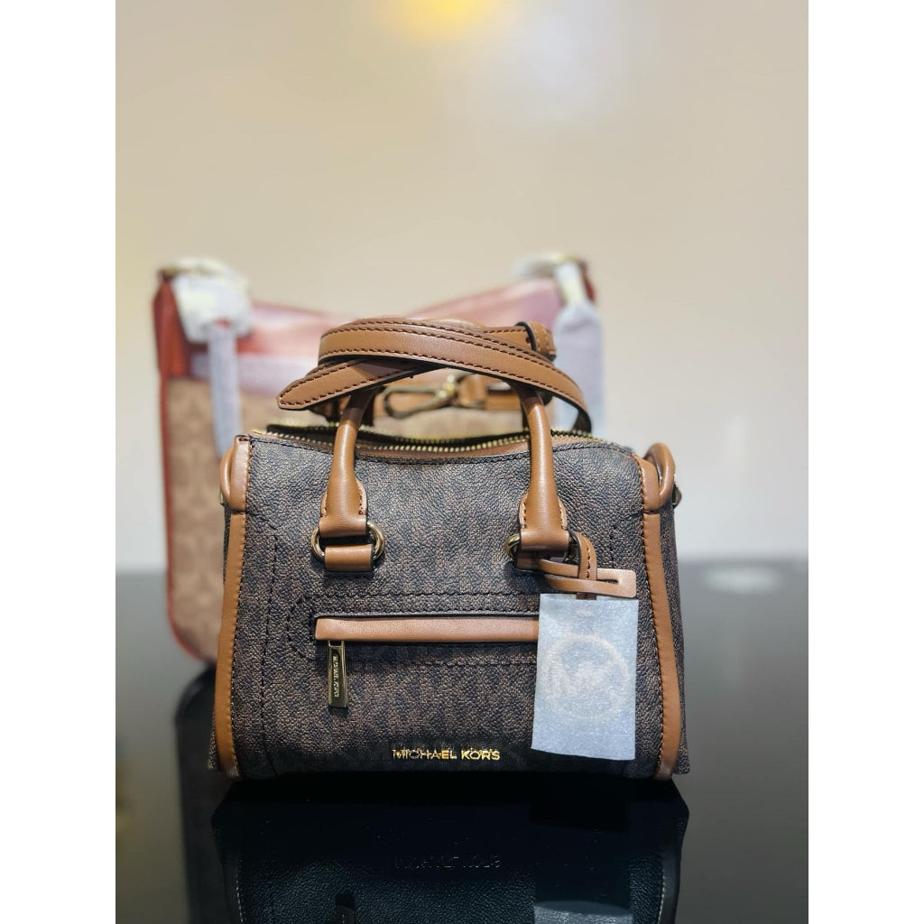 ORIG & IMPORTED MK Carine Extra-Small Mini Logo Satchel Brown Bag