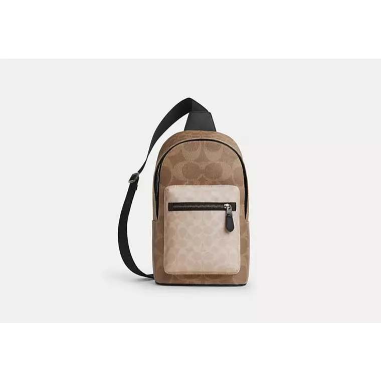ORIG & IMPORTED CCH West Pack In Blocked Signature Canvas Men Brown Body Bag