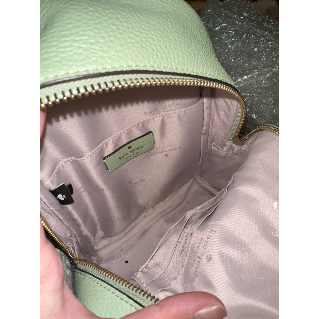 ORIG Preloved KS Leila Pebbled Leather Mini Dome Backpack Sage Bag