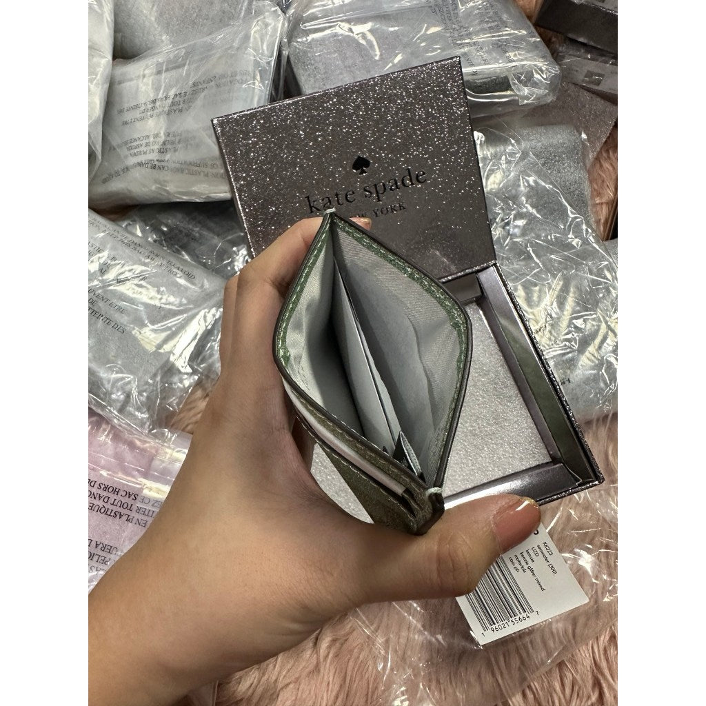 ORIG & IMPORTED KS Kenzie Boxed Small Cardholder Wallet in Black Seawater Green Pink