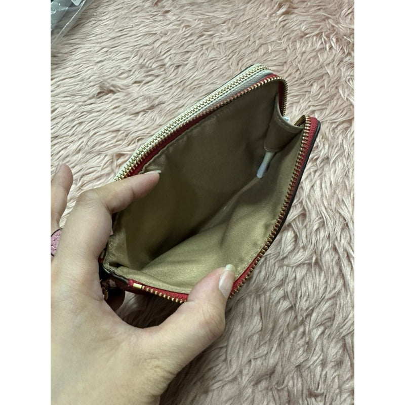 ORIG & IMPORTED CCH Medium Double Corner Zip Wallet In Red