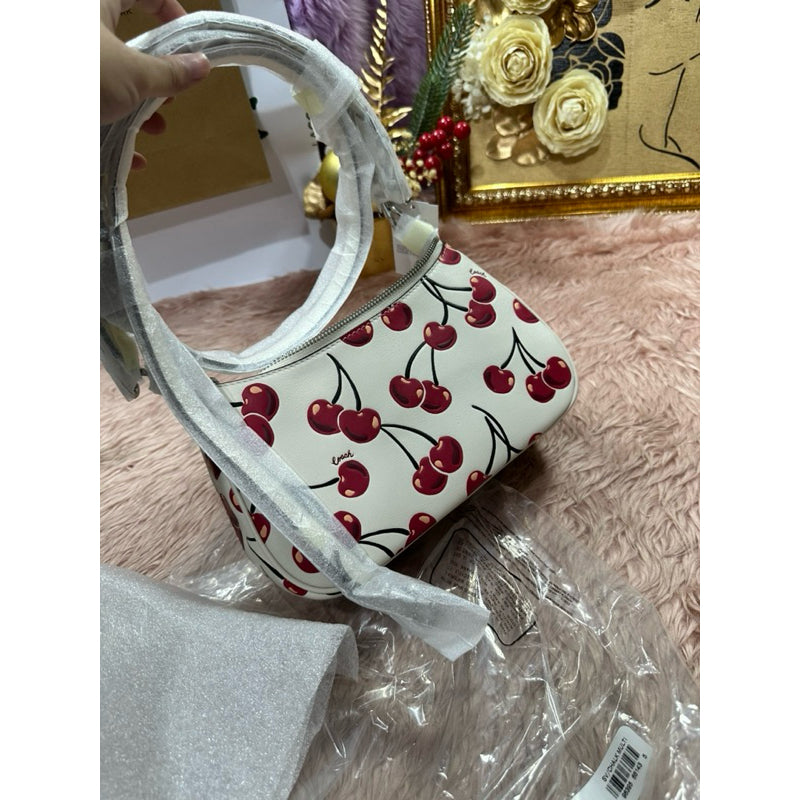 ORIG & IMPORTED CCH Teri Shoulder White Bag With Cherry Print