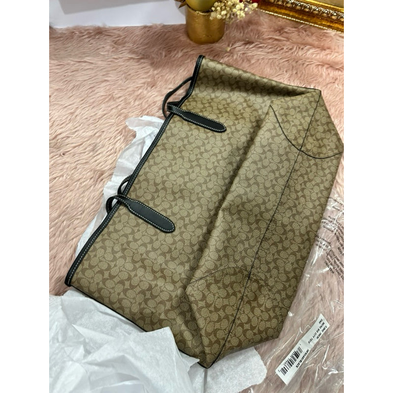 ORIG & IMPORTED CCH City Large Tote Bag In Micro Signature Canva Brown