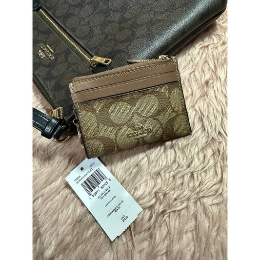 ORIG & IMPORTED Preloved CCH Mini Skinny Id Case Slim Small Wallet Khaki Brown