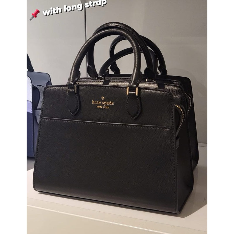 ORIG & IMPORTED KS Madison Small Satchel Bag in Beige / Black