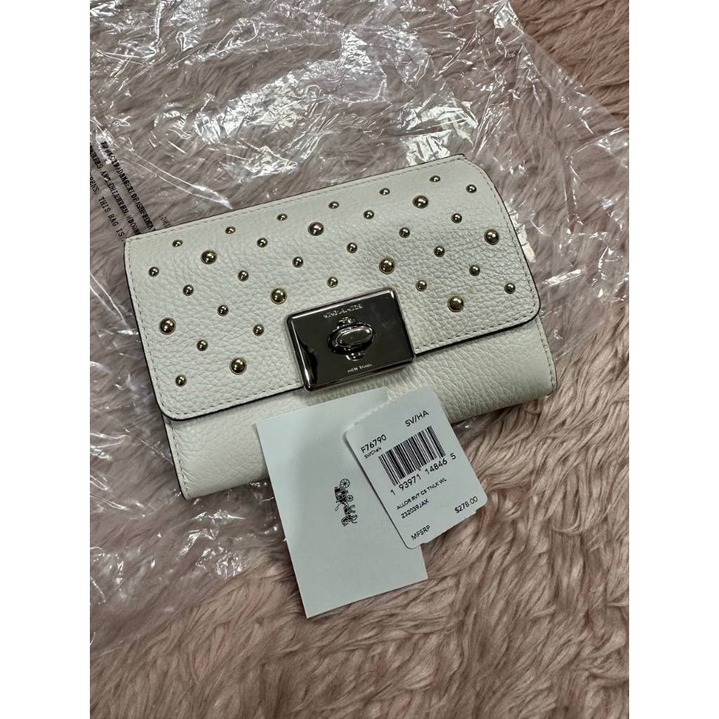 ORIG & IMPORTED CCH Cassidy Turnlock Medium Wallet With Rivets White