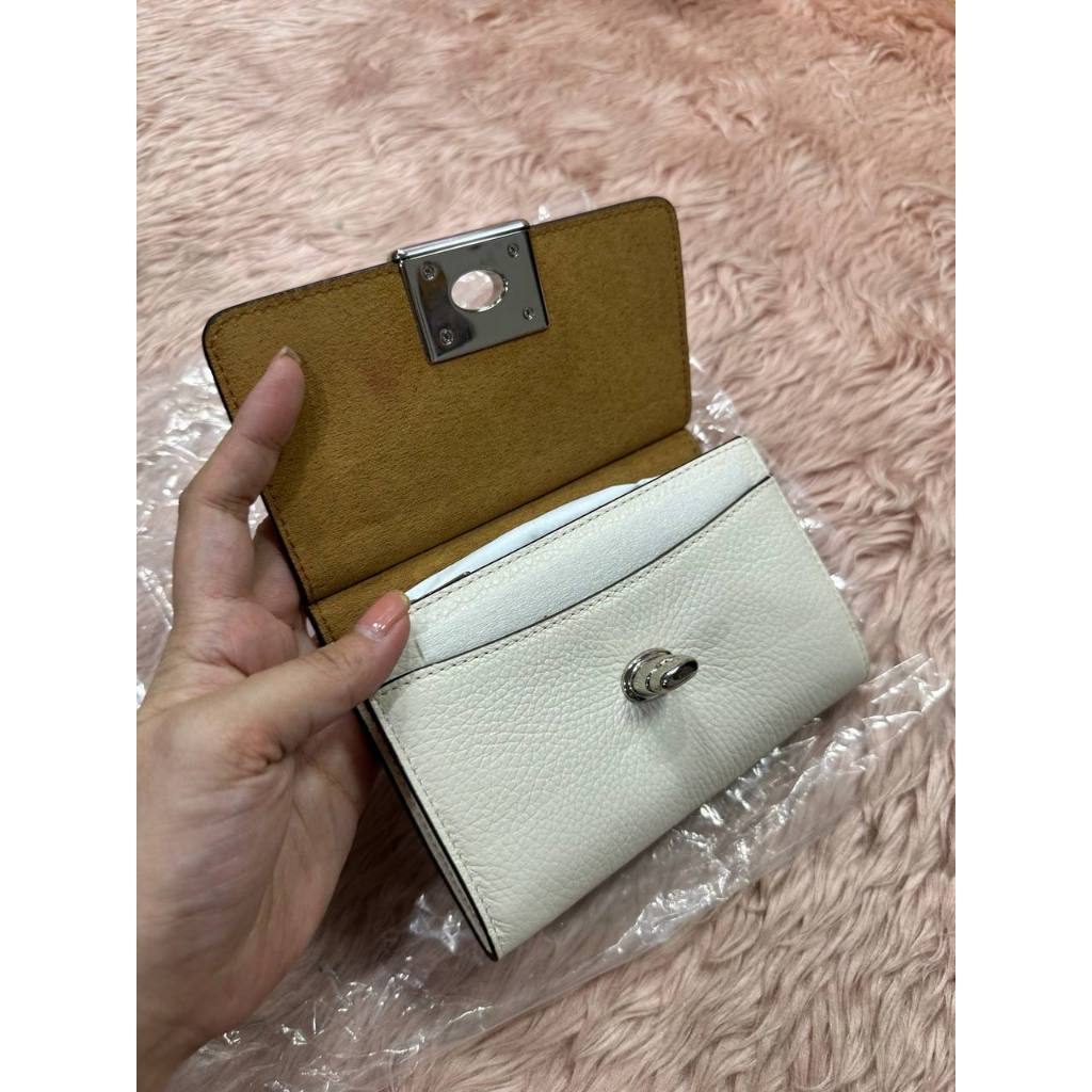ORIG & IMPORTED CCH Cassidy Turnlock Medium Wallet With Rivets White
