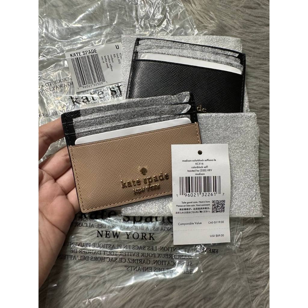 ORIG & IMPORTED KS Madison Small Slim Card Holder Wallet Black Beige Pink White