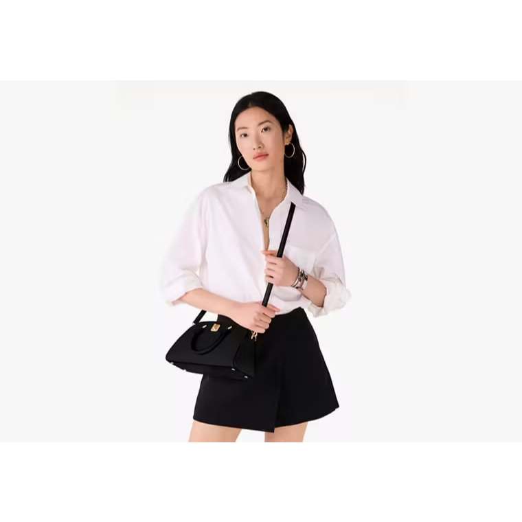 ORIG & IMPORTED KS Phoebe East West Satchel Medium Black Bag