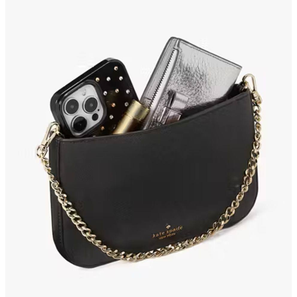 ORIG & IMPORTED KS Glimmer Glitter Pochette Small Shoulder Bag Black