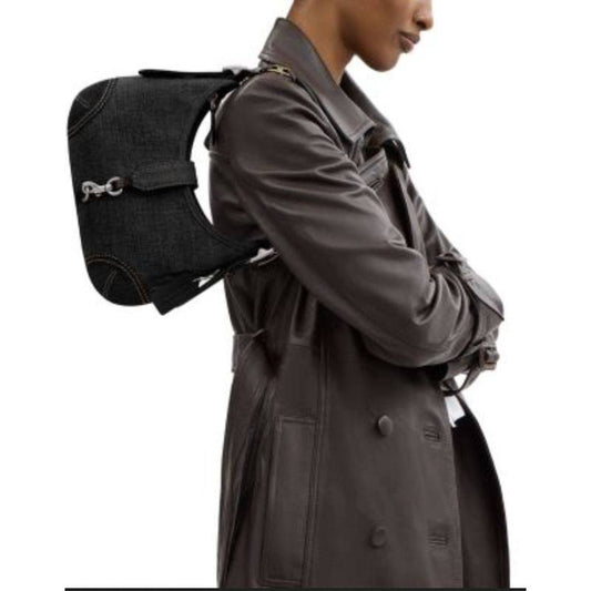 ORIG & IMPORTED CCH Retail Denim Hamptons Hobo Shoulder Black Bag