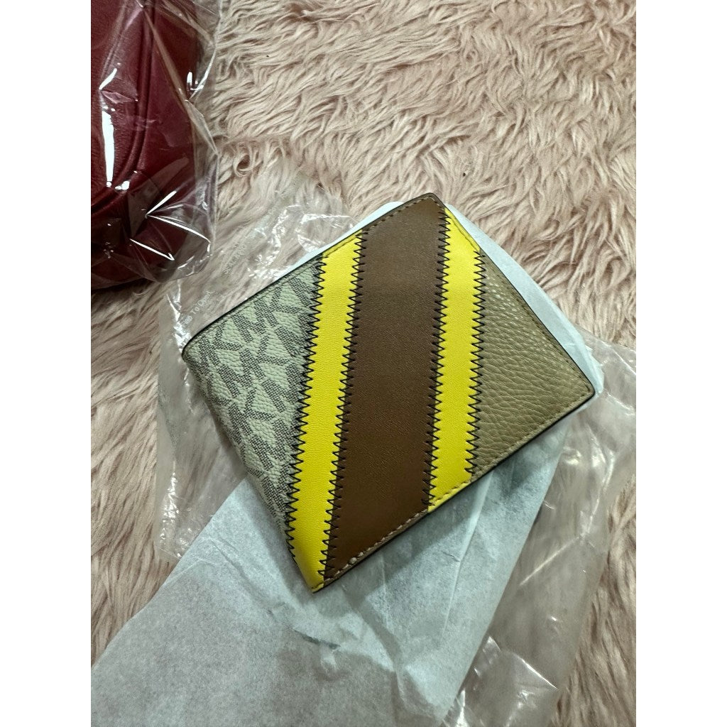 ORIG & IMPORTED MK Cooper Billfold Coin Pocket Bifold Yellow Leather Men's Wallet