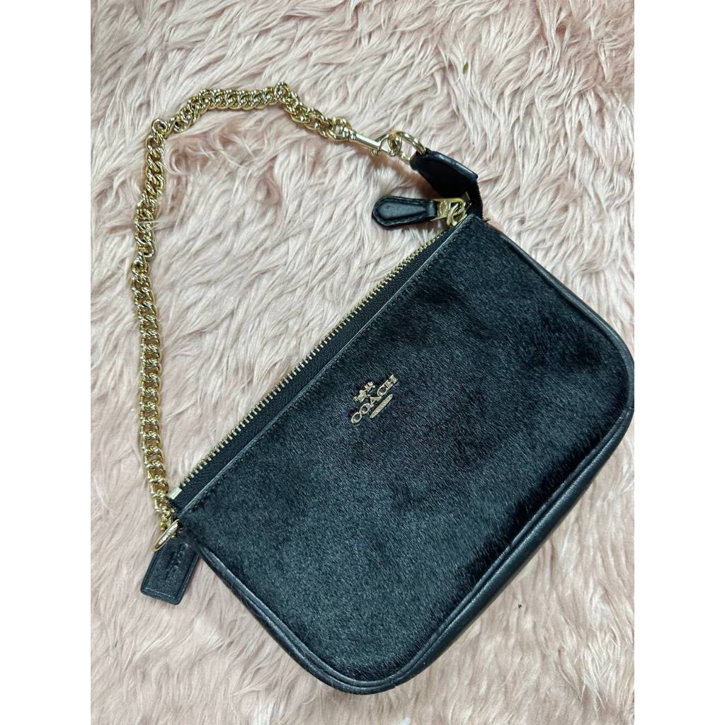 ORIG Preloved CCH RARE Nolita 19 Large Chain Wristlet Haircalf fur Black Small Bag