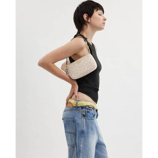 ORIG Preloved CCH Nolita 19 In Signature Canvas Small Sand/Chalk Bag