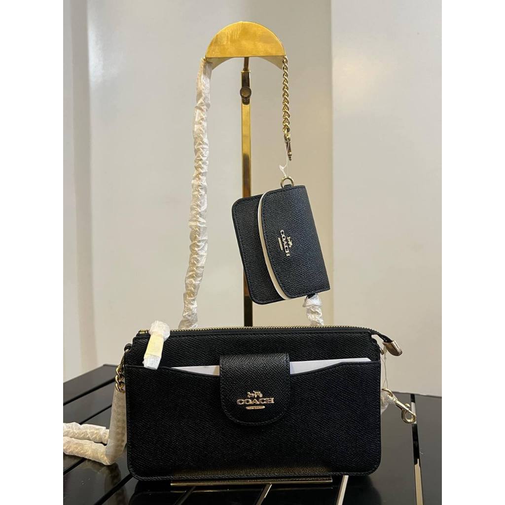 ORIG & IMPORTED CCH Poppy Crossbody Small Black Chain Bag with Wallet