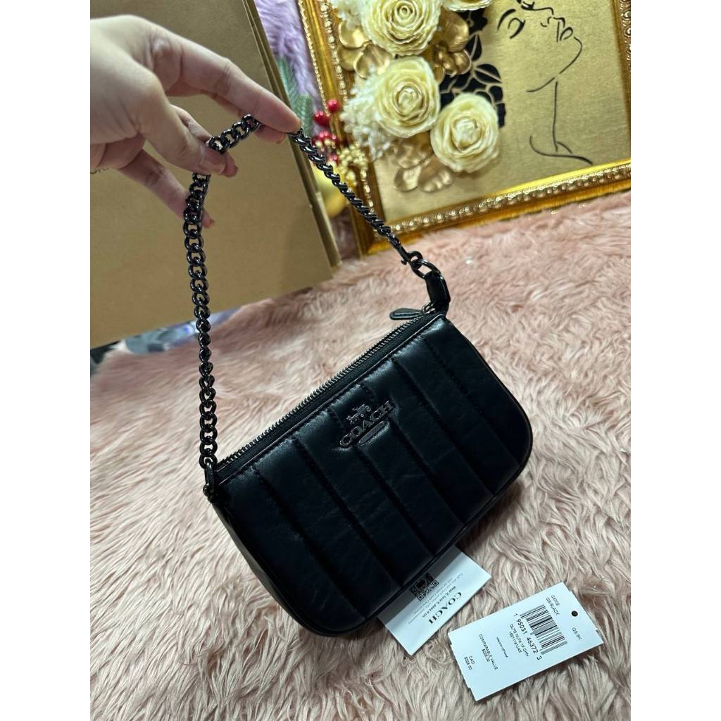ORIG Preloved CCH Nolita 19 With Chain With Linear Quilting Black Bag