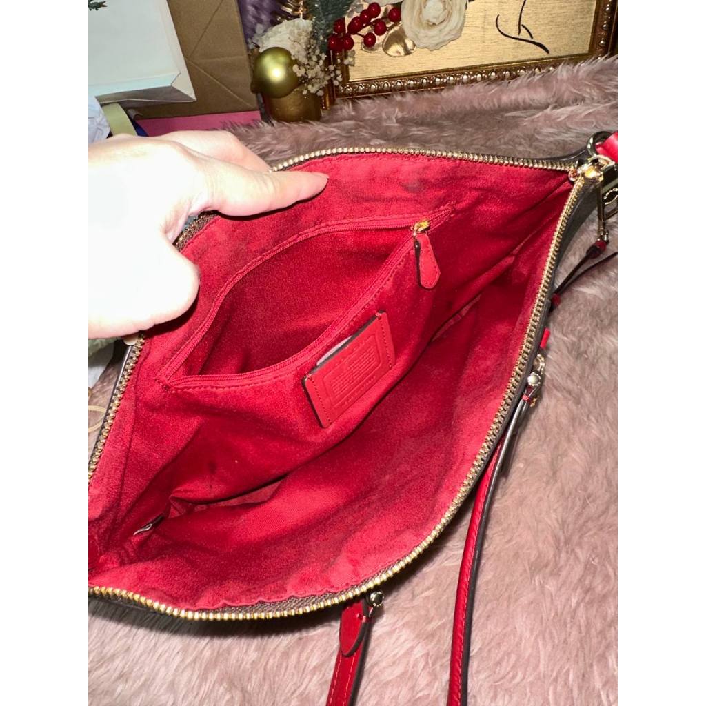 ORIG Preloved CCH Prairie Satchel In Signature Canvas Brown/Red Bag