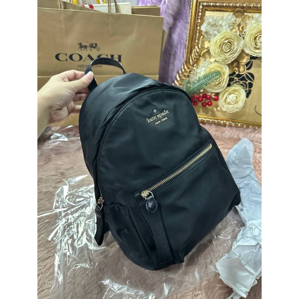 ORIG Preloved KS Chelsea Medium Backpack Black Nylon Bag