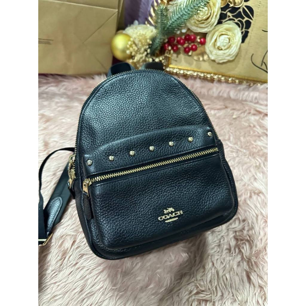 ORIG Preloved CCH Mini Charlie Backpack with studs small black bag