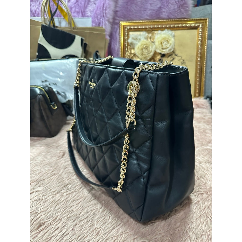 ORIG Preloved KS Large Carey Black Quilted Tote Bag