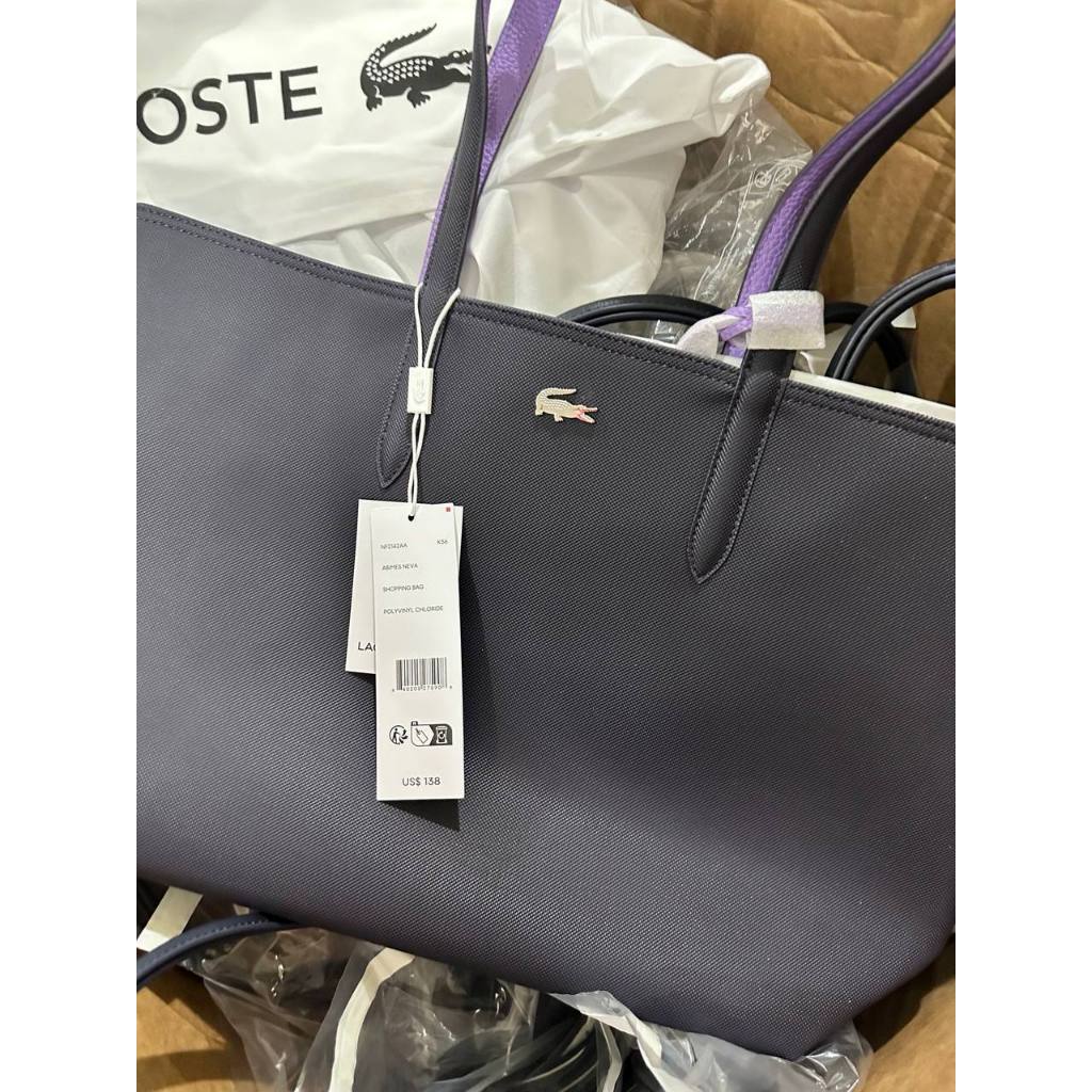 ORIG & IMPORTED LCT Anna Reversible Large Tote Bag With Pouch Purple