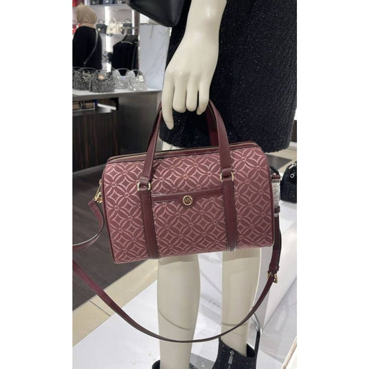 ORIG & IMPORTED MK Medium Duffle Satchel Bag Glitter Oxblood Maroon