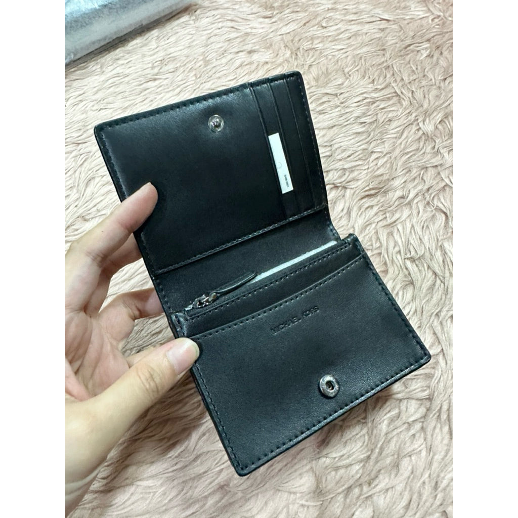 ORIG & IMPORTED MK Cooper Signature Logo Print Flap Small Black Wallet