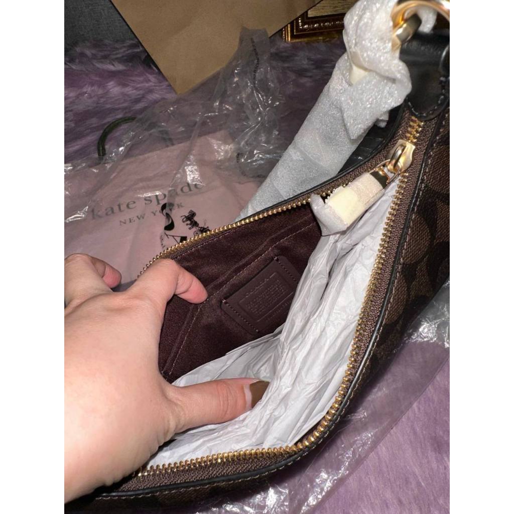 ORIG & IMPORTED CCH Payton Hobo Bag In Signature Canvas Brown Black
