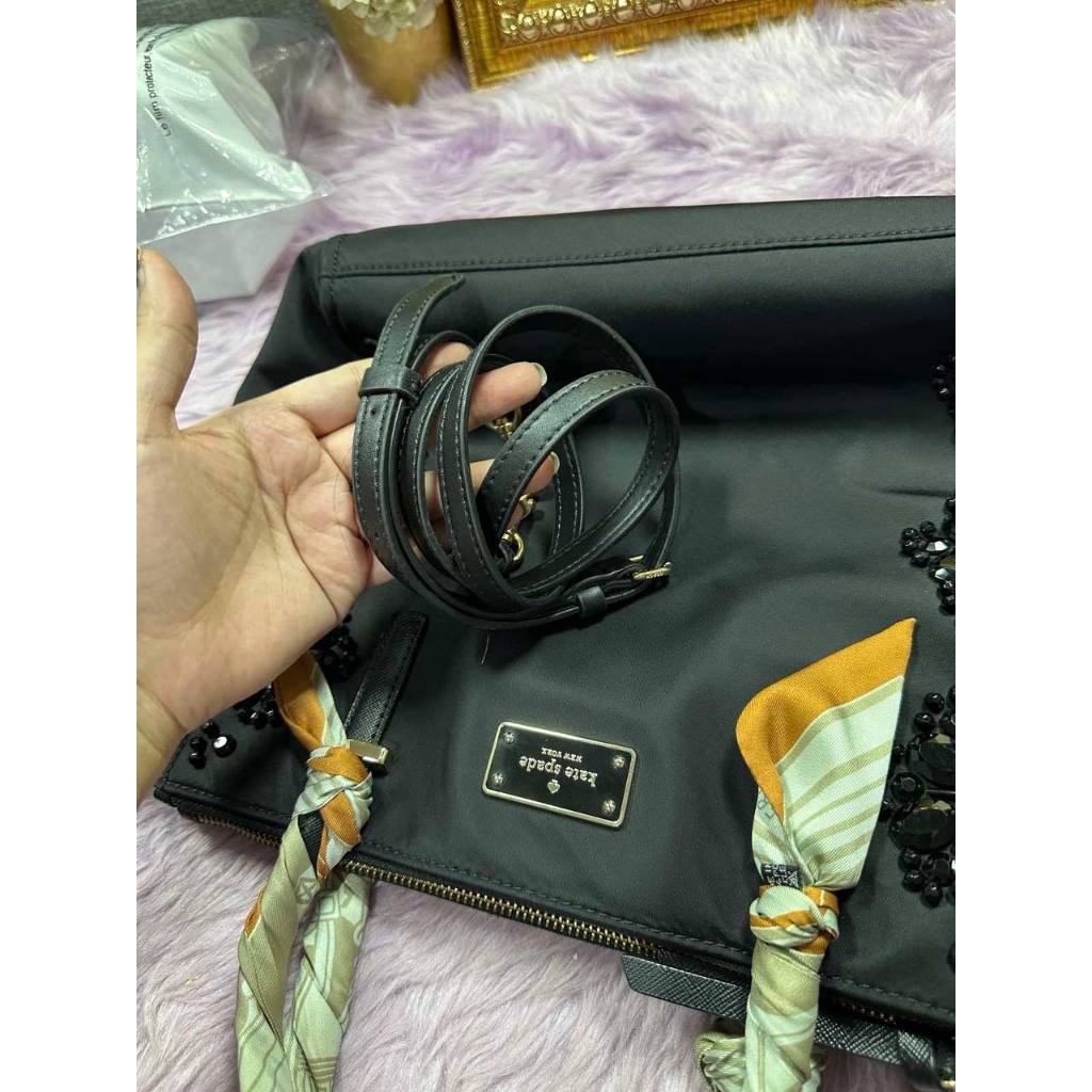 ORIG Preloved KS Wilson Road Alyse Tote Nylon Crossbody Black Bag