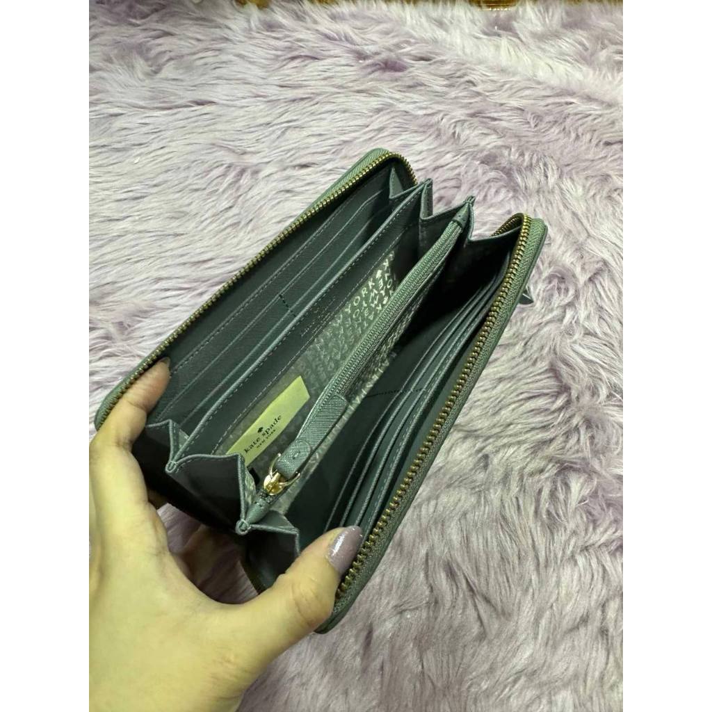 ORIG Preloved KS Wilson Road Neda Nylon Long Gray Wallet